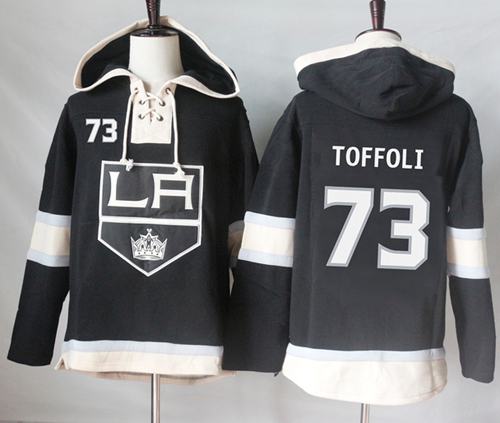 Kings #73 Tyler Toffoli Black Sawyer Hooded Sweatshirt Stitched NHL Jersey